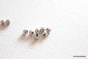 100 x Metal Silver Tone Watermelon Spacers Beads 4mm